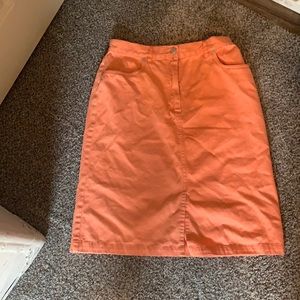 Pendleton coral denim skirt.